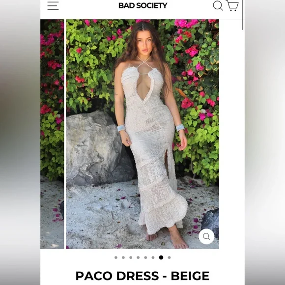 Bad Society Club Beige Paco Dress - Picture 2 of 4